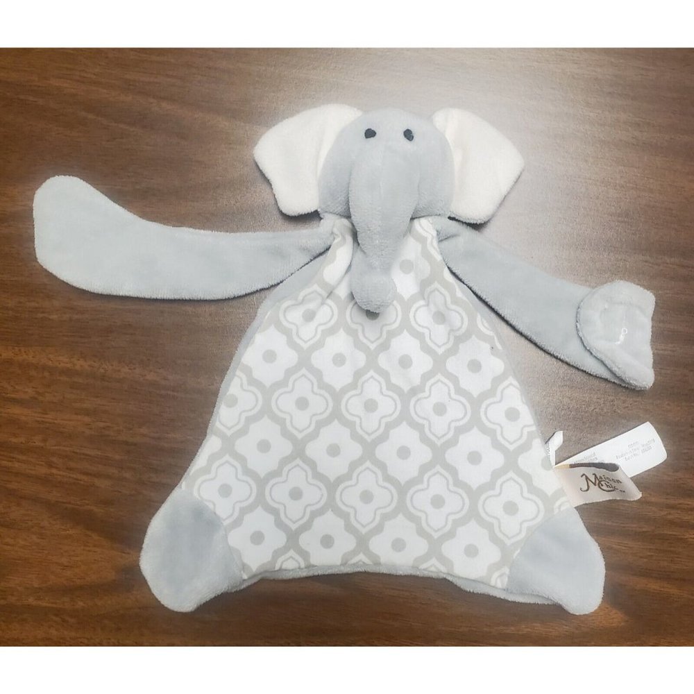 Maison Chic Lovey Elephant Gray Baby Plush Security Blanket Soft Toy Blankie